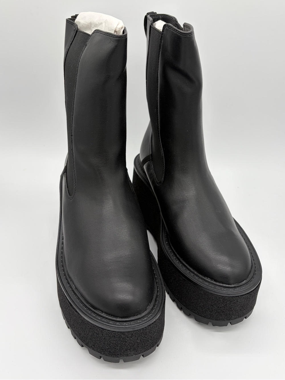 Circus NY by Sam Edelman Susan Platform Chelsea Boots - Black Nappa (Size 9)